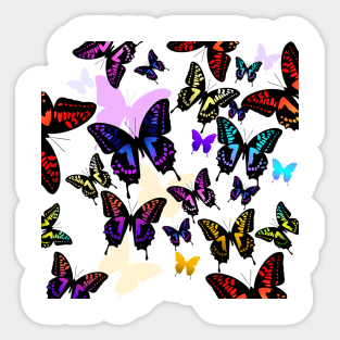 Assorted Colours Of Butterflies Sticker